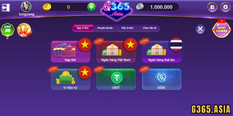 Hướng dẫn nạp tiền G365 chỉ với 3 phút