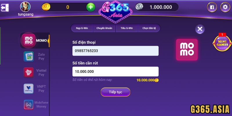 Hướng dẫn cách rút tiền G365 cho người chơi mới
