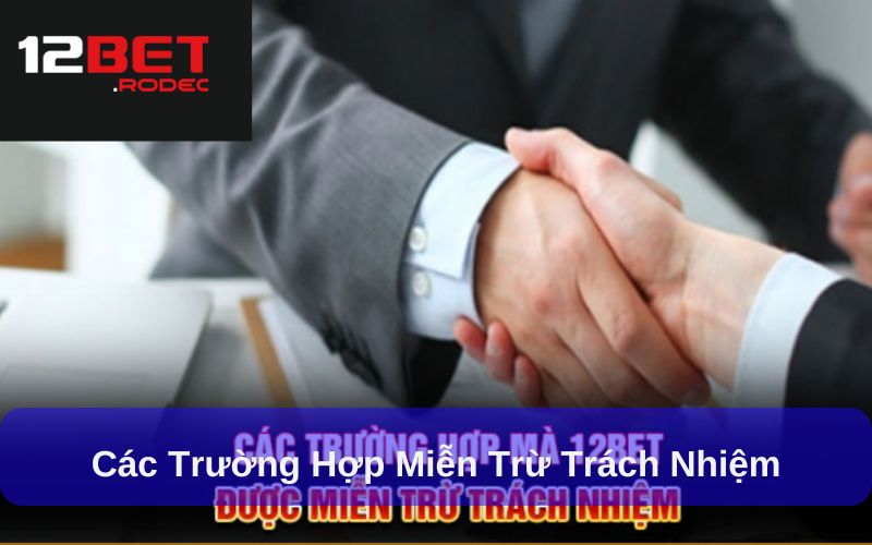Các điều khoản chính trong Miễn Trừ Trách Nhiệm 12bet